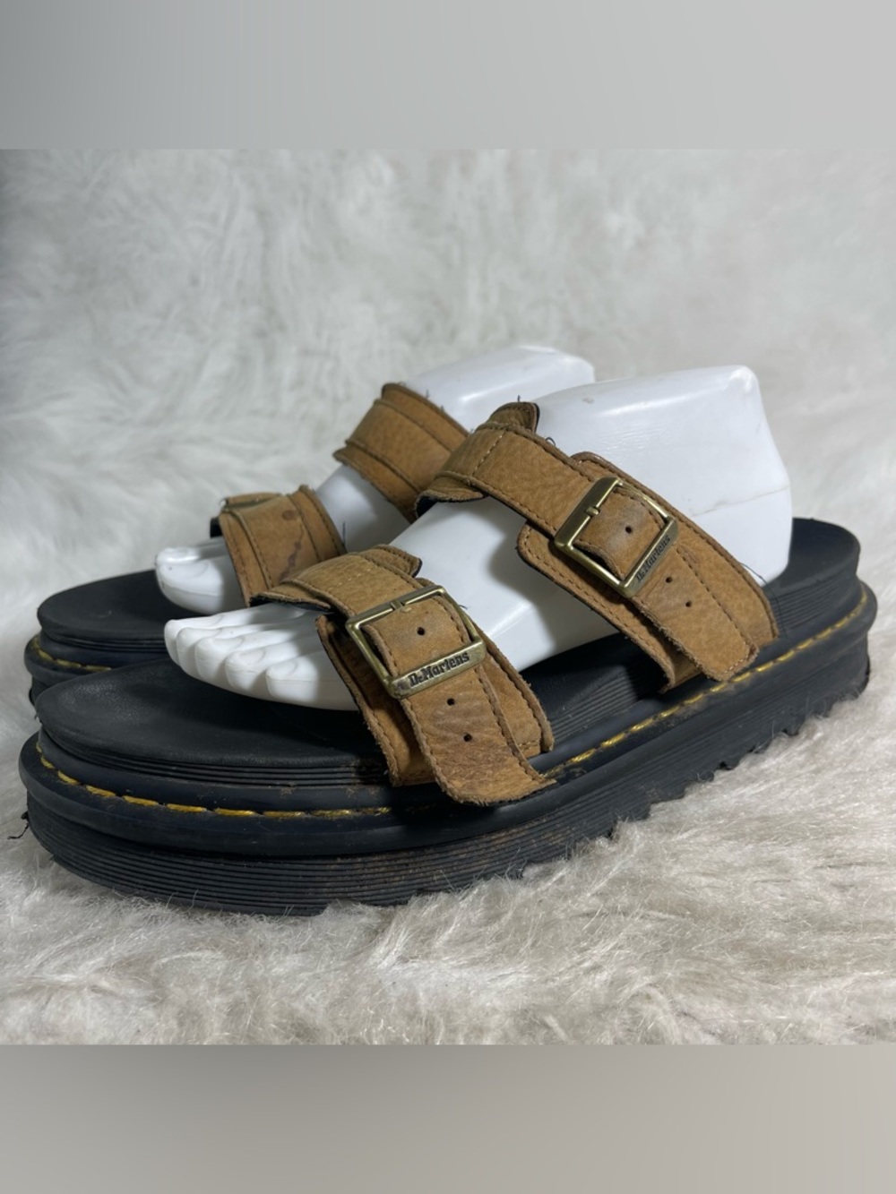 Dr Martens Myles Brown Leather Slide Sandals US 12 EU 46 Men